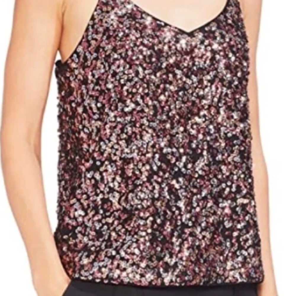 NEW Vince Camuto Rose Gold Sequin Tank Cami Sz. M